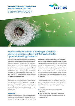 SEED: Traceability and measurement uncertainty
